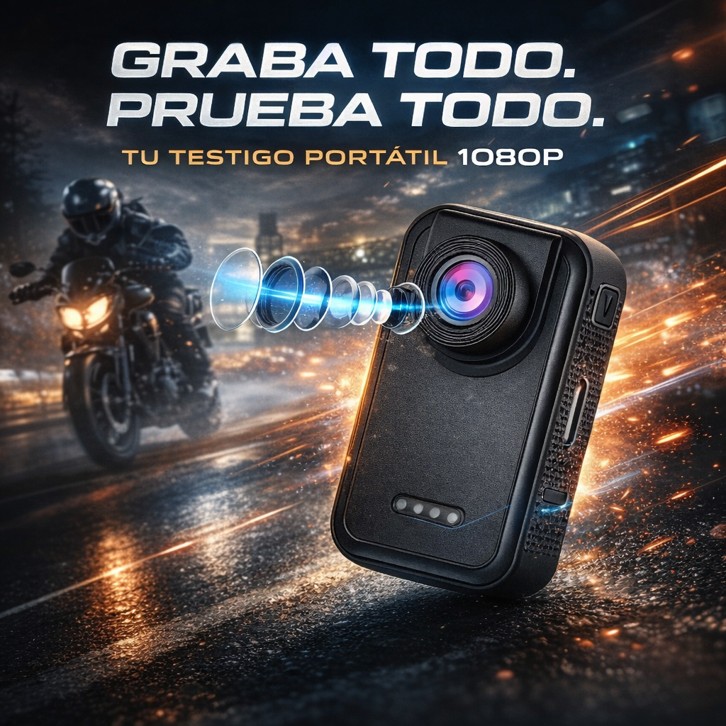 Cámara Portátil 1080P HDR – Grabación HD y capacidad de hasta 128GB