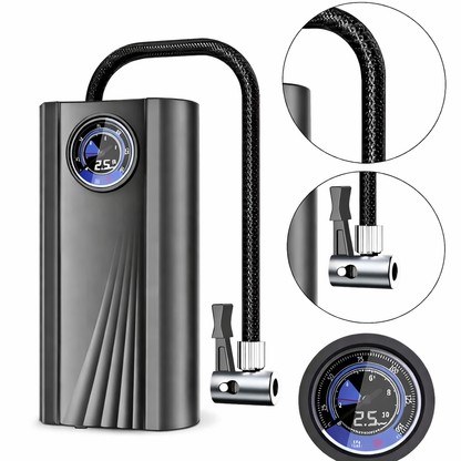Compresor de Aire Portátil 150 PSI 12V – Inflador para Auto, Moto y Bicicleta con Manómetro