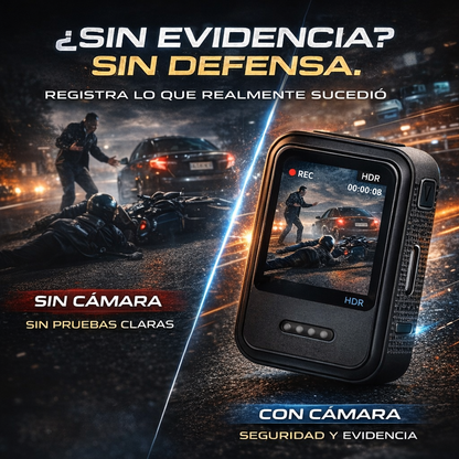 Cámara Portátil 1080P HDR – Grabación HD y capacidad de hasta 128GB