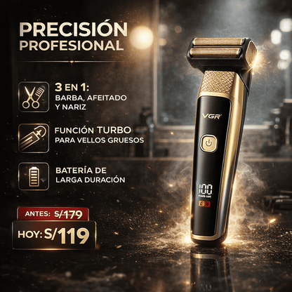 Afeitadora 3 en 1 Profesional VGR – Precisión, Potencia y Versatilidad