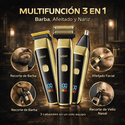 Afeitadora 3 en 1 Profesional VGR – Precisión, Potencia y Versatilidad