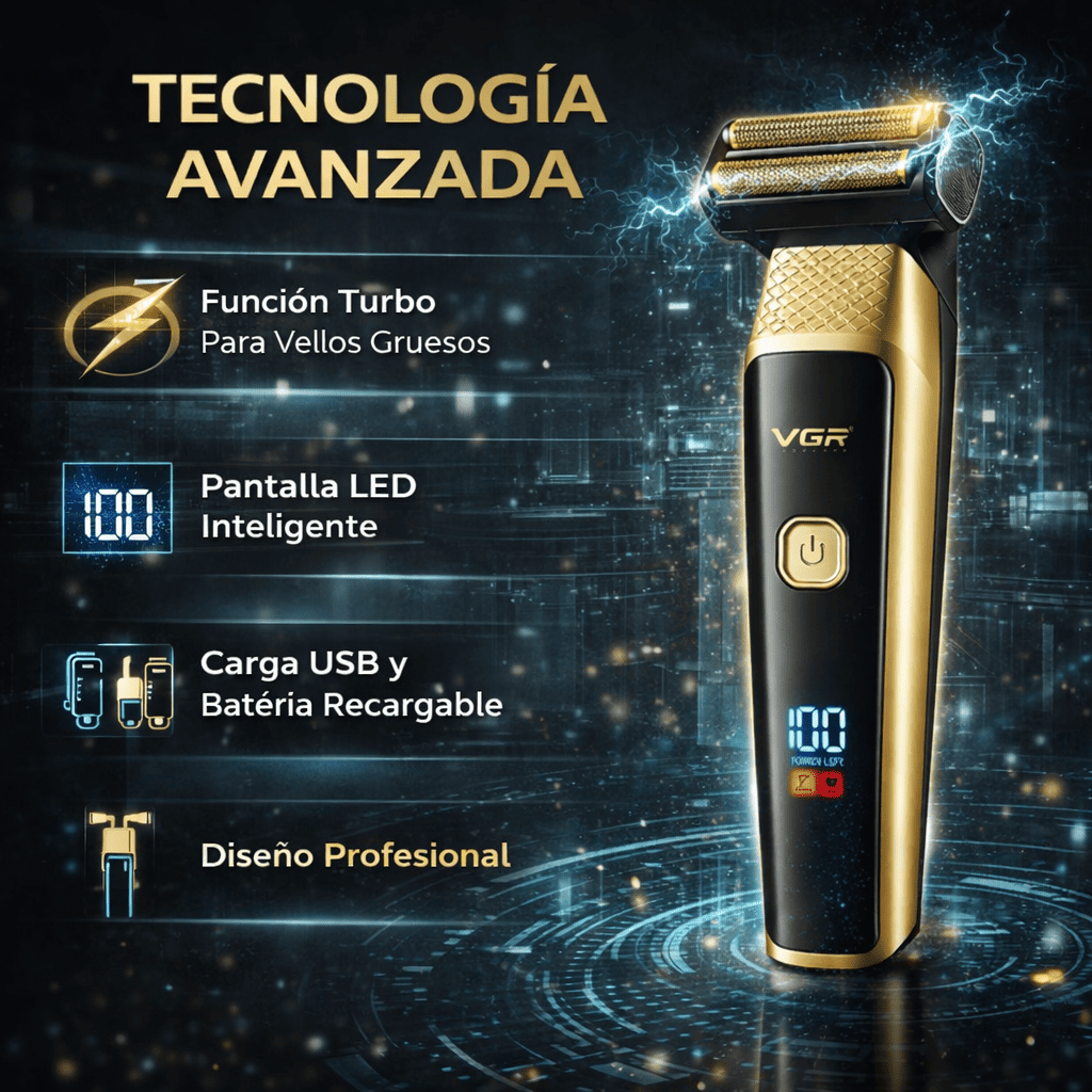 Afeitadora 3 en 1 Profesional VGR – Precisión, Potencia y Versatilidad