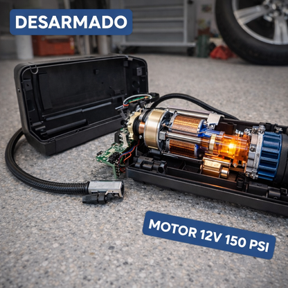 Compresor de Aire Portátil 150 PSI 12V – Inflador para Auto, Moto y Bicicleta con Manómetro
